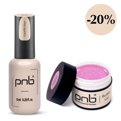 Builder Gel PNB, Radiant Orchid, 15 ml + ExtraPro Base PNB, 8 ml